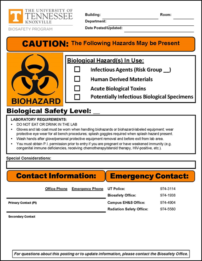 Biosafety Levels 1, 2, 3 & 4