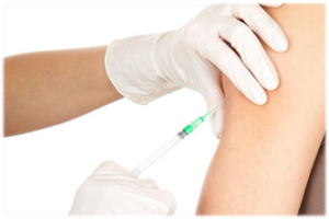 Injection in the arm